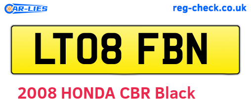 LT08FBN are the vehicle registration plates.