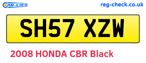 SH57XZW are the vehicle registration plates.
