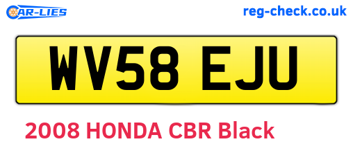 WV58EJU are the vehicle registration plates.