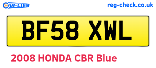 BF58XWL are the vehicle registration plates.