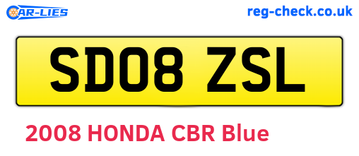 SD08ZSL are the vehicle registration plates.