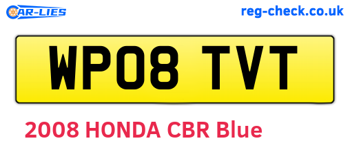 WP08TVT are the vehicle registration plates.
