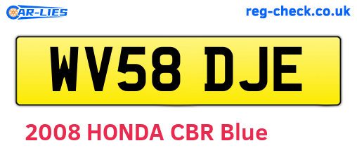 WV58DJE are the vehicle registration plates.