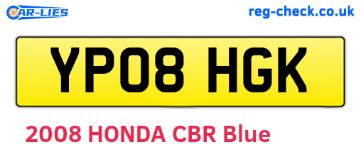 YP08HGK are the vehicle registration plates.