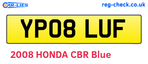 YP08LUF are the vehicle registration plates.