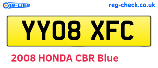 YY08XFC are the vehicle registration plates.