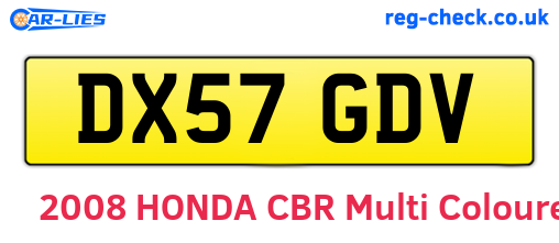 DX57GDV are the vehicle registration plates.