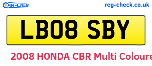 LB08SBY are the vehicle registration plates.