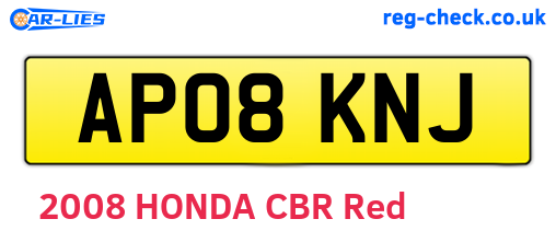 AP08KNJ are the vehicle registration plates.