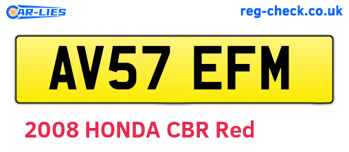 AV57EFM are the vehicle registration plates.