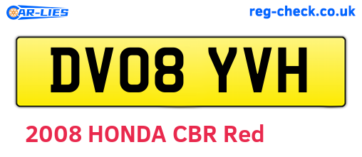 DV08YVH are the vehicle registration plates.