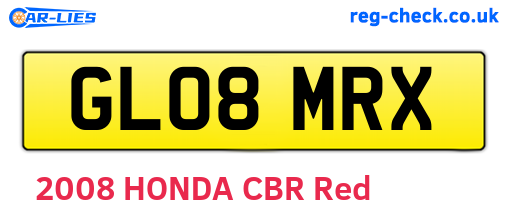 GL08MRX are the vehicle registration plates.
