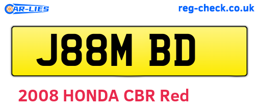 J88MBD are the vehicle registration plates.