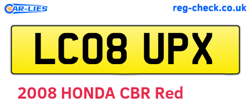 LC08UPX are the vehicle registration plates.
