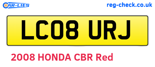 LC08URJ are the vehicle registration plates.