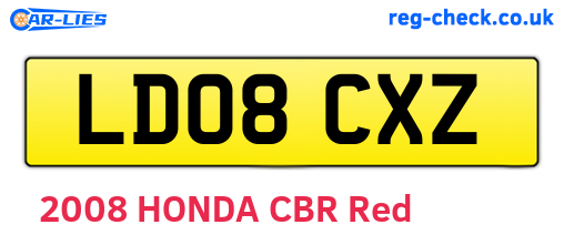 LD08CXZ are the vehicle registration plates.