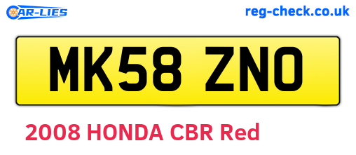 MK58ZNO are the vehicle registration plates.