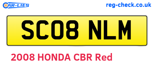 SC08NLM are the vehicle registration plates.