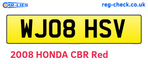 WJ08HSV are the vehicle registration plates.