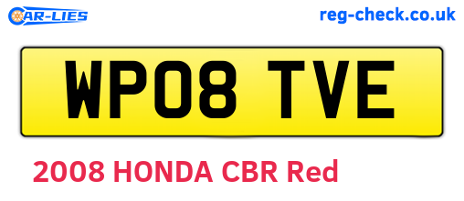 WP08TVE are the vehicle registration plates.
