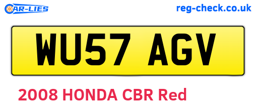 WU57AGV are the vehicle registration plates.