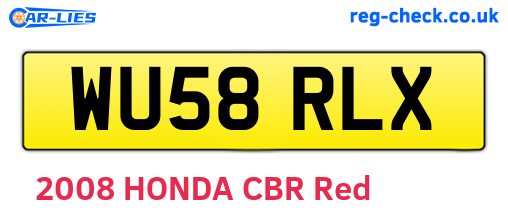 WU58RLX are the vehicle registration plates.