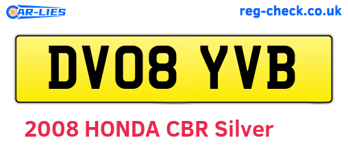 DV08YVB are the vehicle registration plates.