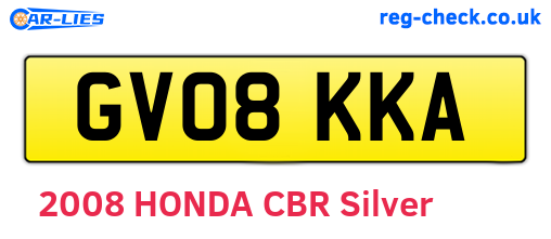 GV08KKA are the vehicle registration plates.
