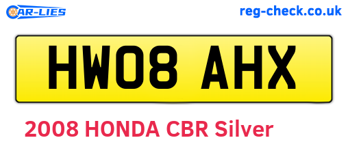 HW08AHX are the vehicle registration plates.