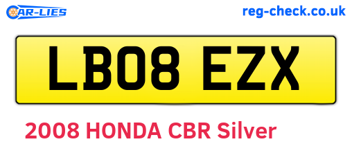 LB08EZX are the vehicle registration plates.