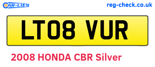 LT08VUR are the vehicle registration plates.
