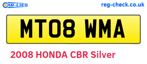 MT08WMA are the vehicle registration plates.