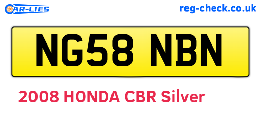 NG58NBN are the vehicle registration plates.