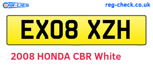 EX08XZH are the vehicle registration plates.