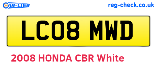 LC08MWD are the vehicle registration plates.