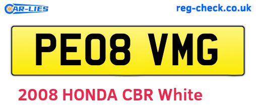 PE08VMG are the vehicle registration plates.