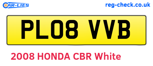 PL08VVB are the vehicle registration plates.