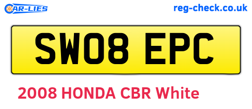 SW08EPC are the vehicle registration plates.