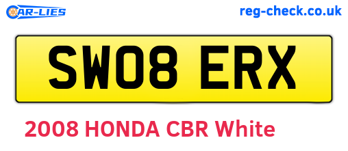 SW08ERX are the vehicle registration plates.