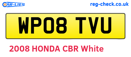 WP08TVU are the vehicle registration plates.