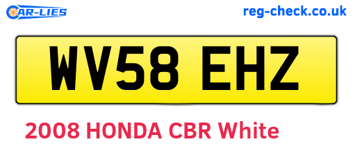 WV58EHZ are the vehicle registration plates.