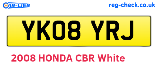 YK08YRJ are the vehicle registration plates.