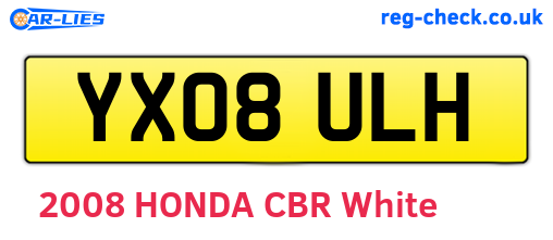 YX08ULH are the vehicle registration plates.