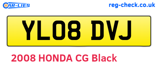YL08DVJ are the vehicle registration plates.