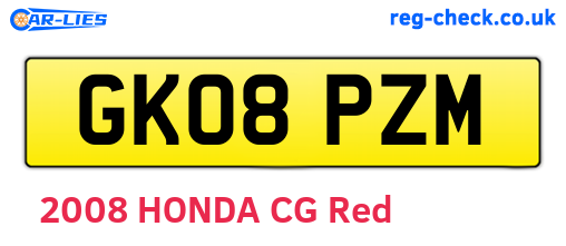 GK08PZM are the vehicle registration plates.