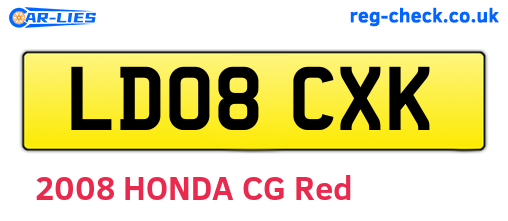 LD08CXK are the vehicle registration plates.