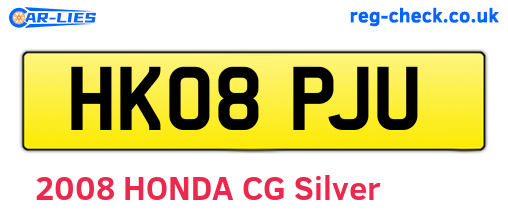 HK08PJU are the vehicle registration plates.