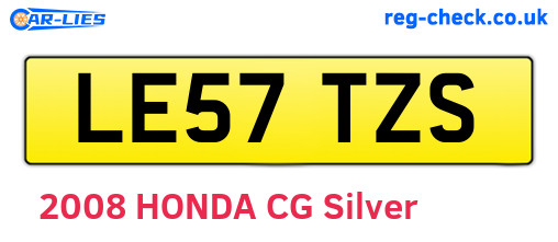 LE57TZS are the vehicle registration plates.