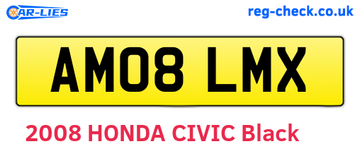 AM08LMX are the vehicle registration plates.