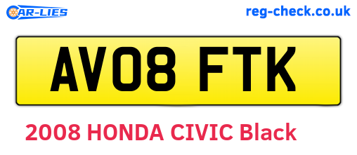 AV08FTK are the vehicle registration plates.